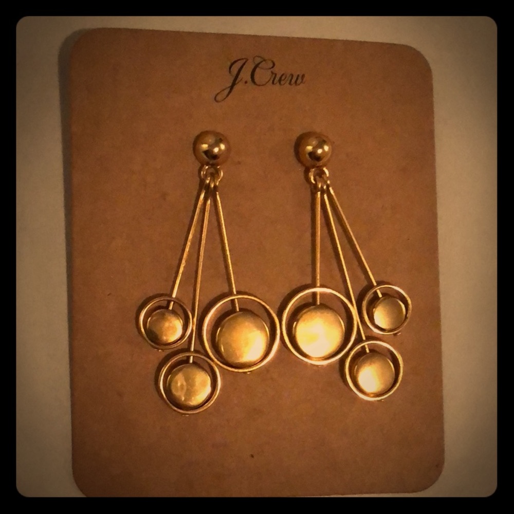 Gold mod earrings by J. Crew